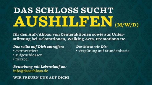 Komm in unser Team im Schloss Komm in unser Team im Schloss